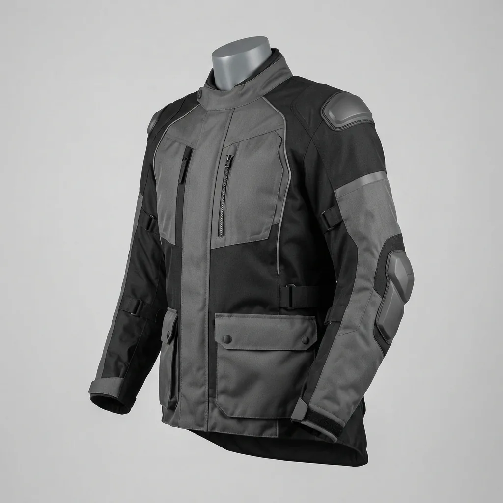 SEDICI Avventura Waterproof Jacket in grey and black, displayed on a torso mannequin.